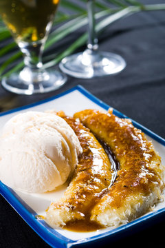 Icecream And Fried Banana