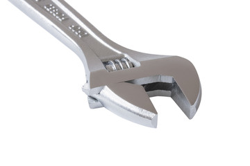 Stainless steel wrench isolated on white background