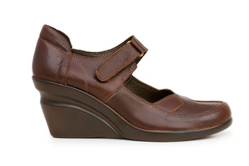 Brown boots isolated on the white background