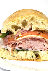 gourmet italian salami prosciutto sandwich