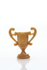 Trophy over white background