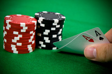 Ace of hearts and black jack