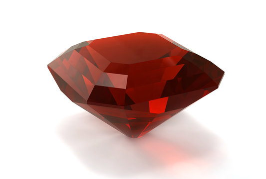 Garnet Gemstone Isolated On White Background