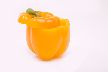 Yellow paprika with the cut off top