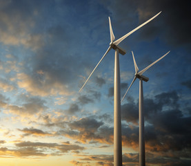 Windmill at sunset