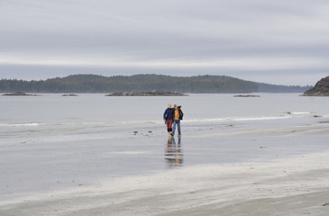 Brother and Sister on Long Beach of Pacific Rim National Park