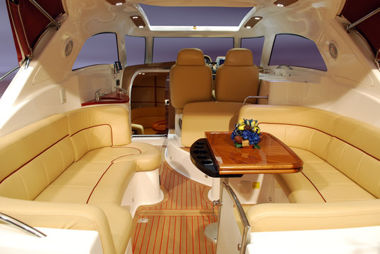 interior of luxury yacht