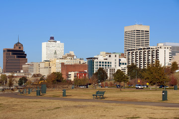 Memphis skyline from Tom Lee park, Tennessee