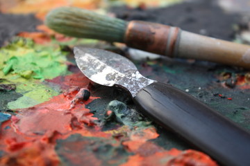 Dry oil artist palette