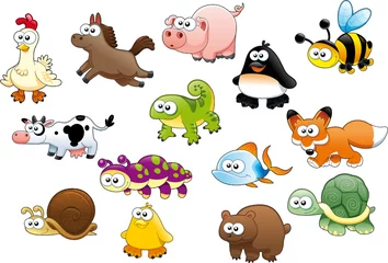 Deurstickers Cartoon animals and pets © ddraw