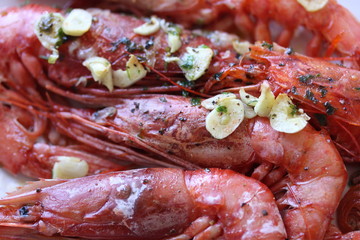 giant prawns with garlic