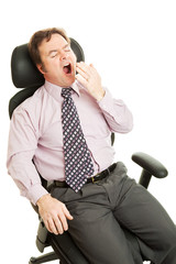 Naklejka premium Bored Sleepy Businessman