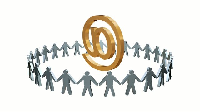 Human Circle E-mail At sign Animation Loop HD1080