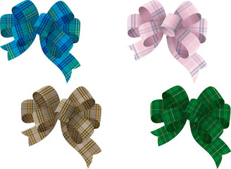 チェック柄リボン