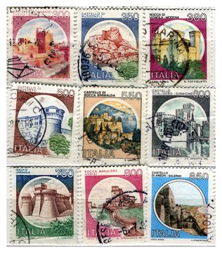 range of italian old stamps