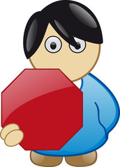 männliches maskottchen - stop