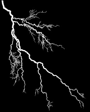 white lightning isolated on black