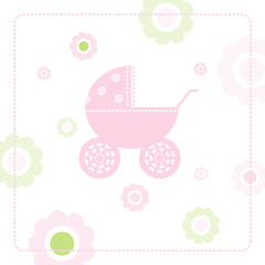 Baby girl arrival announcement card