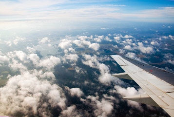 wings of aircraft and view from above