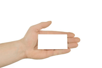 holding a business card