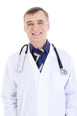 portrait of happy cheerful successful male doctor