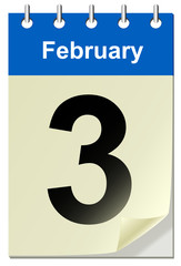 Vector illustration of calendar with bend page