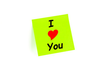 I Love You Concept On A Post-It Note
