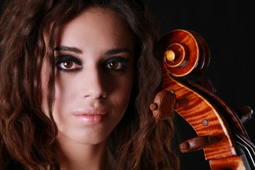 Beautiful Woman with Cello