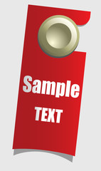 Handle door with sample text, vector