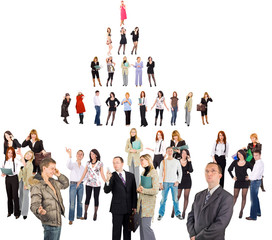 Fototapeta premium Group of people isolated over white
