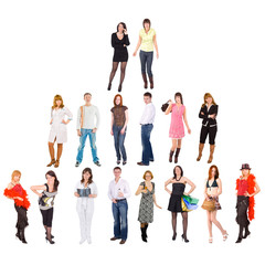 Obraz premium Group of people isolated over white