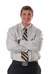 Young businessman smiling