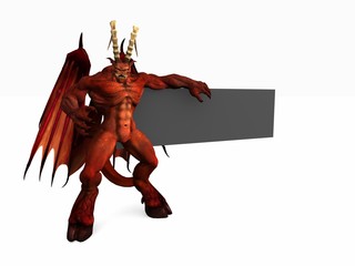 Fototapeta premium demon and banner