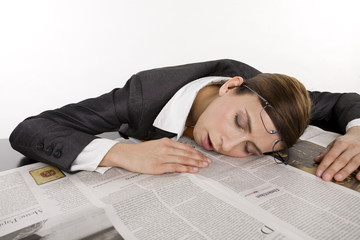 sleeping employee