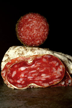 Auvergne saucisson sec with a herb crusted salami