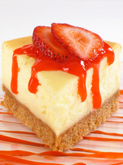 Cheesecake & Strawberry Sauce