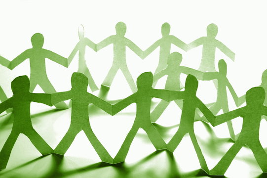 paper people having a party