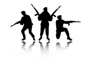 the vector soldiers silhouettes