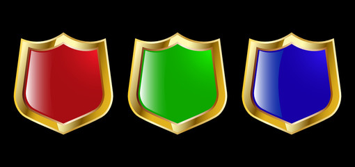 the set vector red blue and green shield