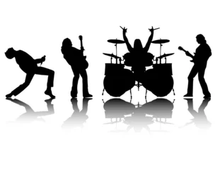 Photo sur Plexiglas Groupe de musique le jeu de silhouettes de musiciens vectoriels