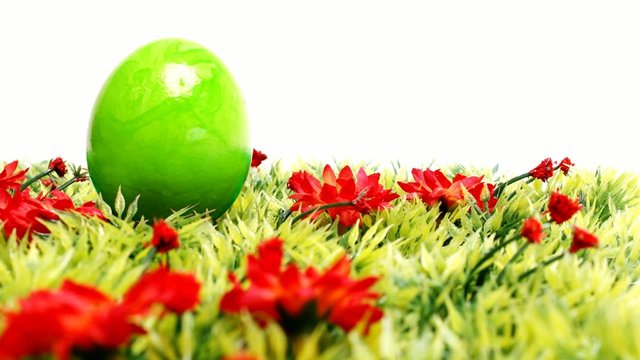 Ostern - Osterei mit wechselnder Farbe auf Wiese