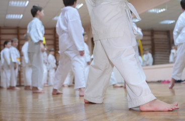karate boys in sport hall