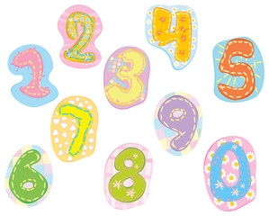 Vector cute numbers.