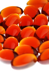 Red gel capsules