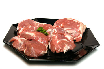 assiette de viande crue