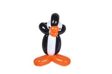 balloon penguin  on white back drop front view