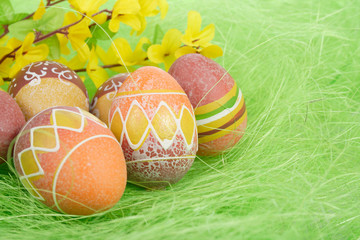 Painted Colorful Easter Eggs