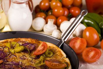 Pizza With Sauce And Components