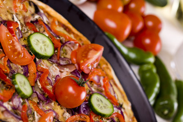 Pizza With Sauce And Components