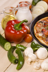 Pizza With Sauce And Components